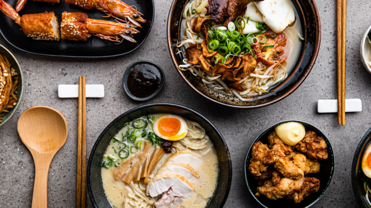 Delicious dishes and noodles at Bones Ramen