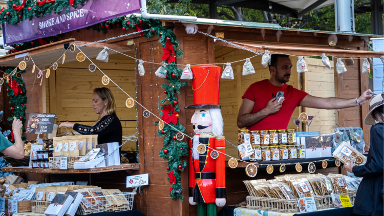 Stall holders at Christmas night market