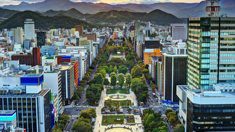 Sapporo and its city-centre Odori Park