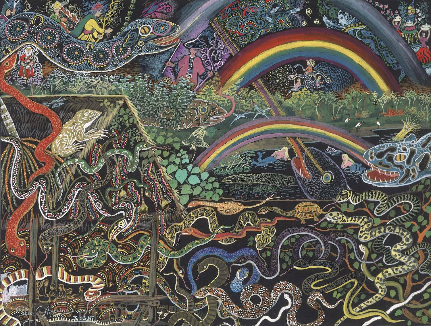 © Pablo Amaringo, Vision of the Snakes, 1987