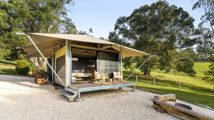 glamping tent at the lodge bellingen