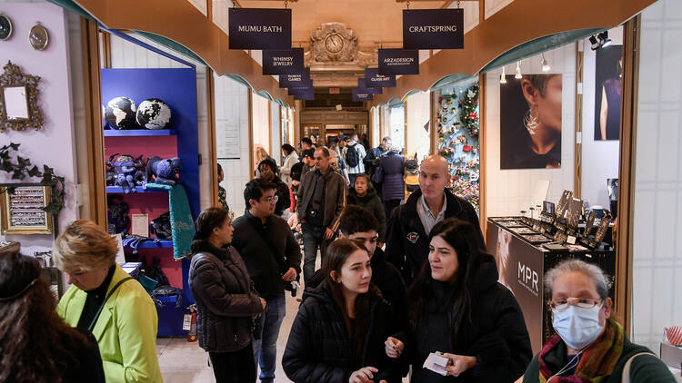 people shopping at the Grand Central Holiday Fair