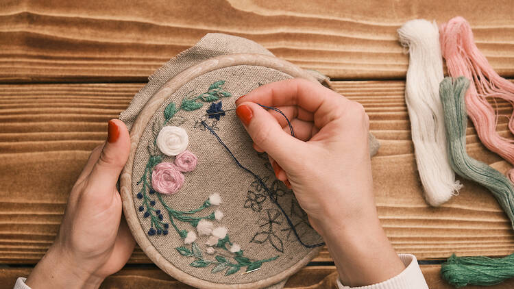 Modern embroidery art workshop