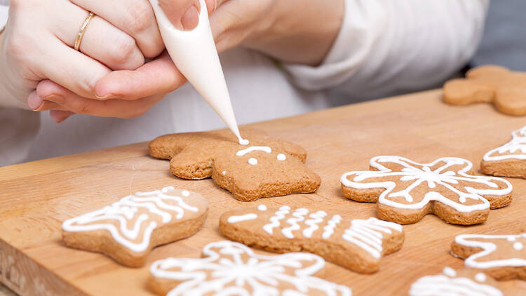 Holiday cookie decorating