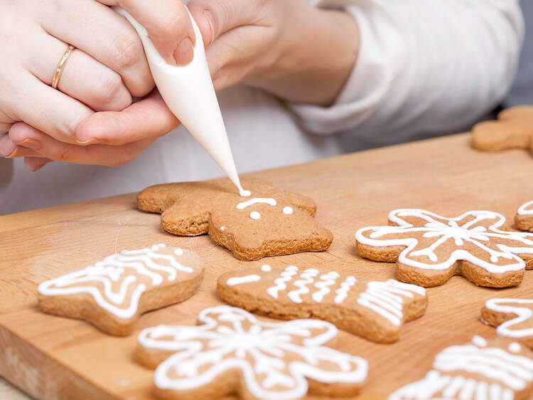 Holiday cookie decorating