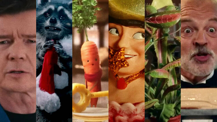 Scenes of different xmas adverts 