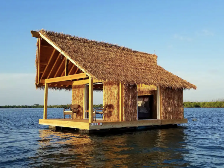 A floating tiki hut in Key West, Florida
