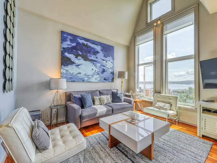Luxury two-story condo with hot tub in downtown Seattle