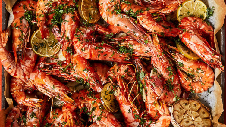 The rustic charm: Oven-roasted prawns