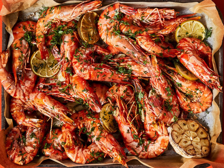 The rustic charm: Oven-roasted prawns