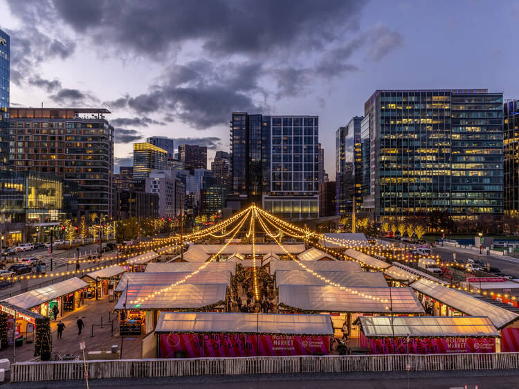 Snowport is officially open in the Seaport for the holidays in Boston