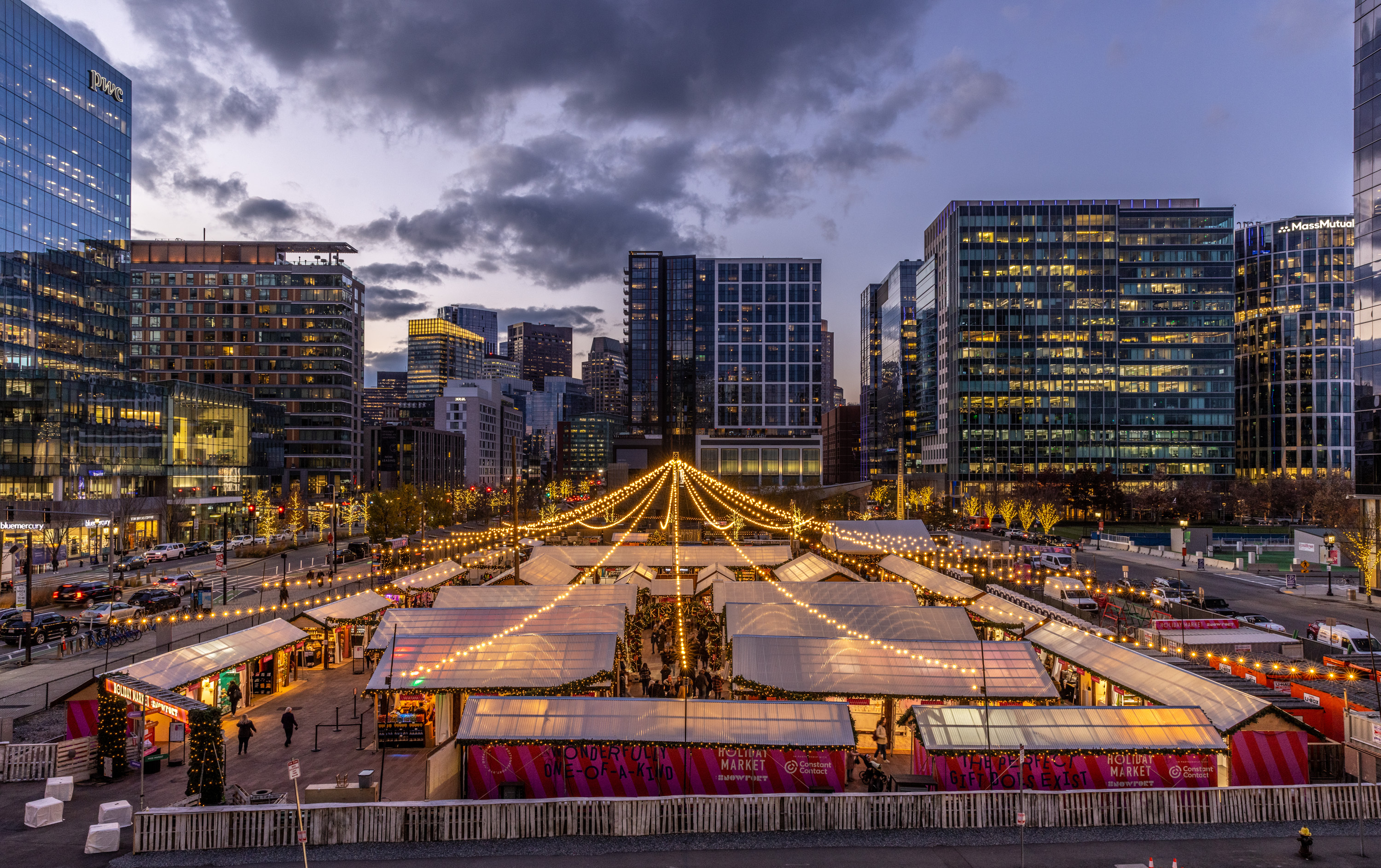 Snowport is officially open in the Seaport for the holidays in Boston