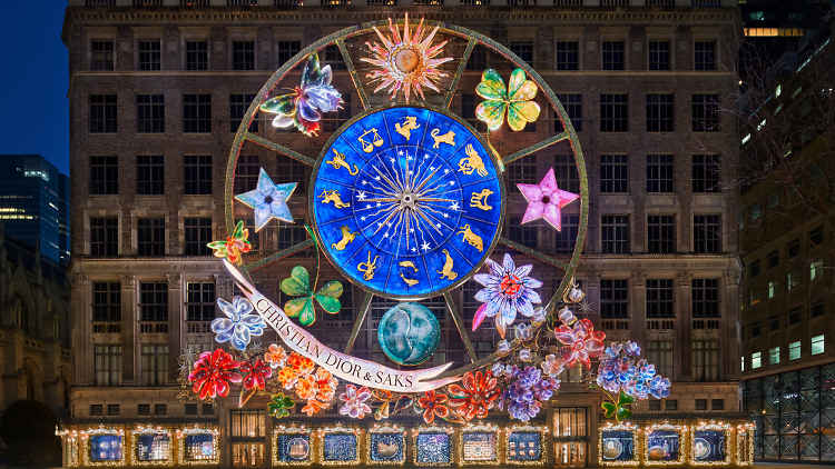 Saks Fifth Avenue Dior Carousel facade decoration