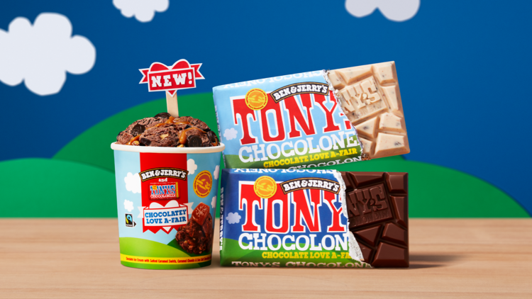 ben & jerry's ice cream and tony's chocoloney chocolate