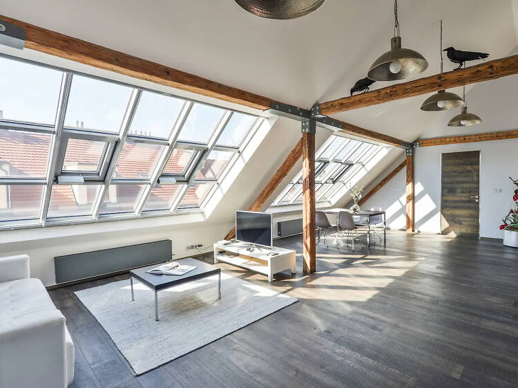 The spacious one-bed loft in Wenceslas Square