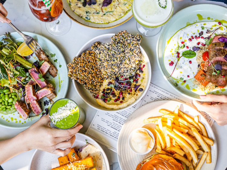 A spread of lunch plates