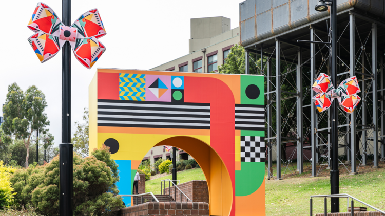 colourful arch at south eveleigh summer express