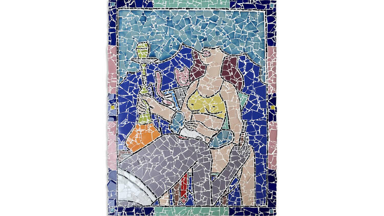 Pink Cat Disco - Shunga (Mosaic Print)