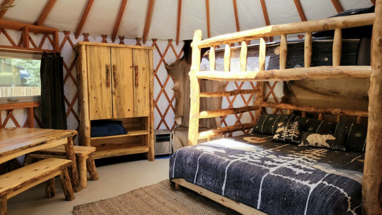 The private beach yurt in Bayfield