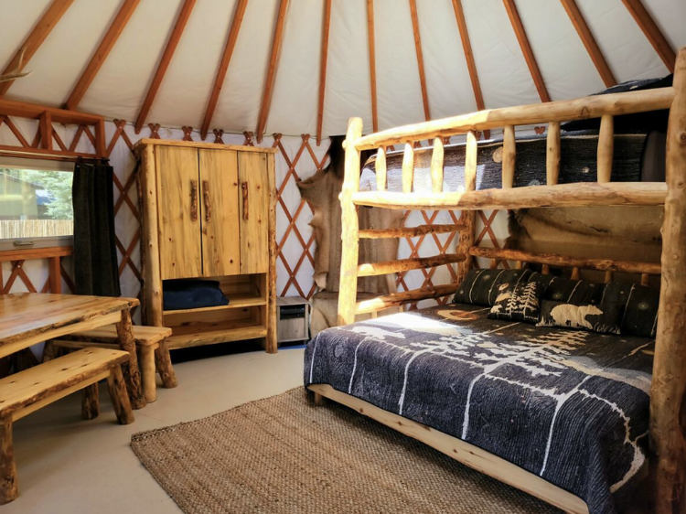 The private beach yurt in Bayfield