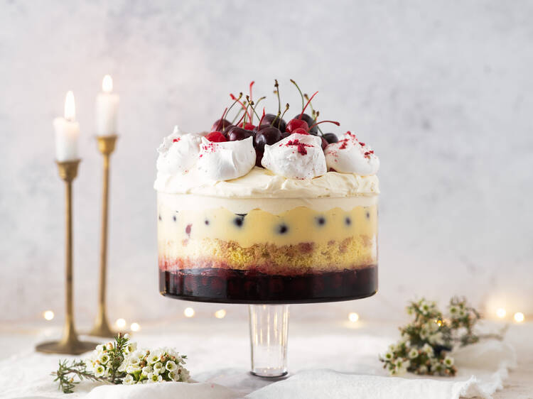 Sweet Greek's berry trifle (and honey biscuits)