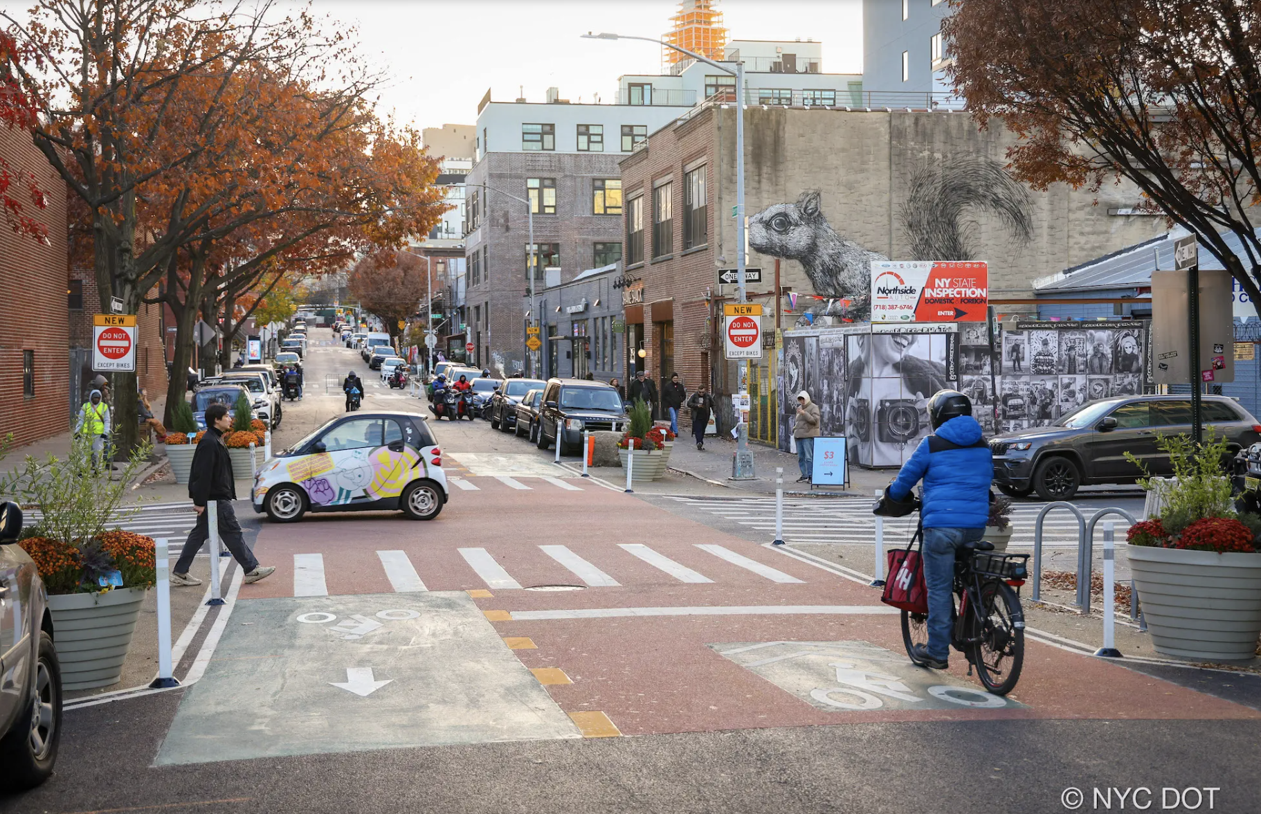 There's a new permanent bike boulevard in Williamsburg