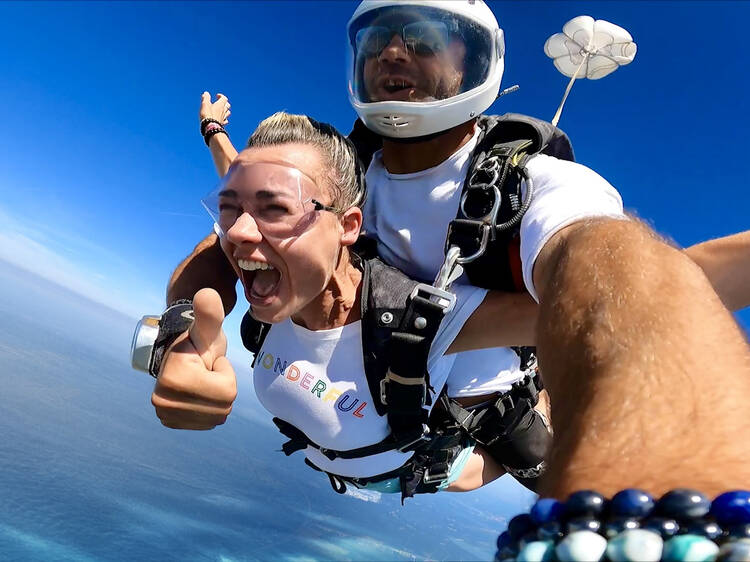 1. Fall into paradise on a skydive