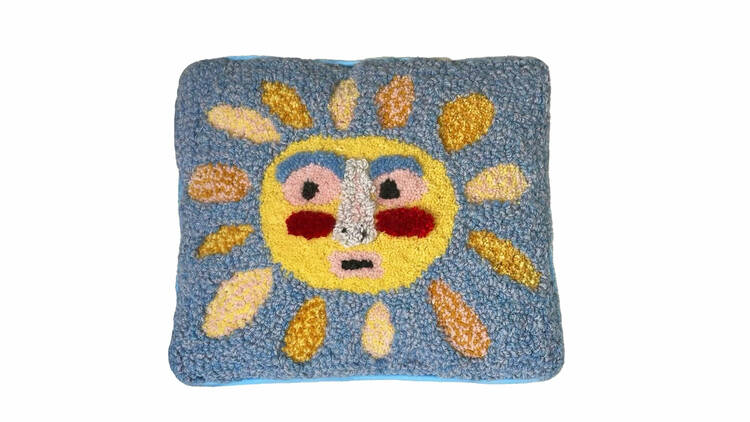 Ludio Hand-Tufted Cheeky Sun Cushion