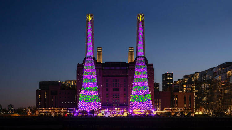David Hockney's Two Bigger Christmas Trees at Battersea Power Station