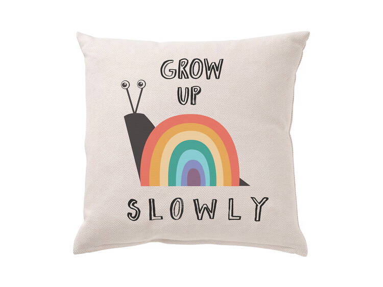 Grow Up Slowly Rainbow Cushion