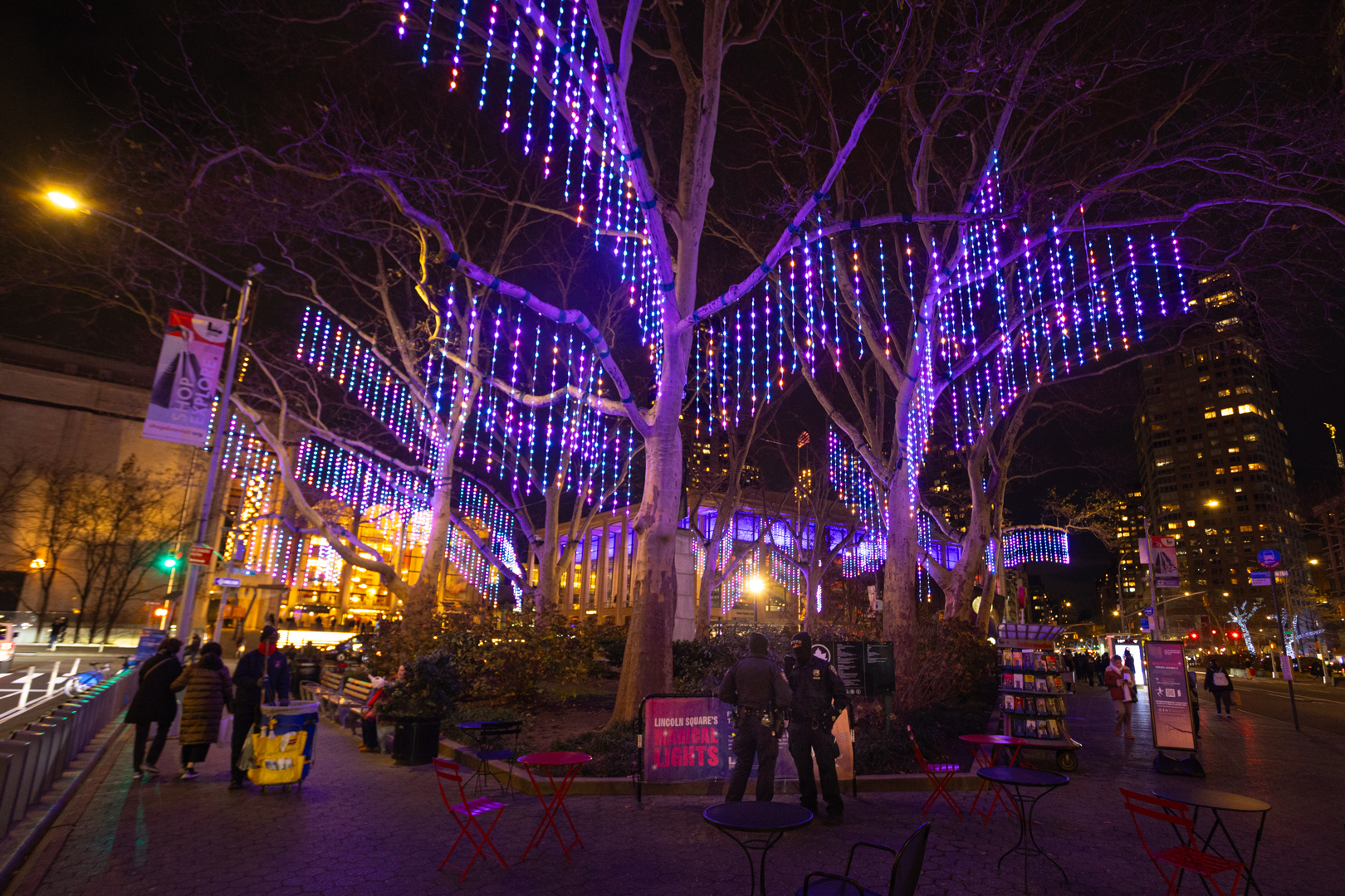 A dazzling, interactive light installation has just taken over the trees of Lincoln Square