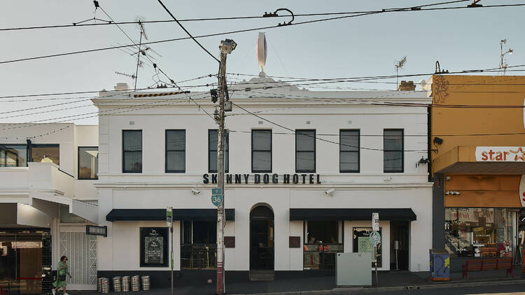 Street view of Skinny Dog Hotel.