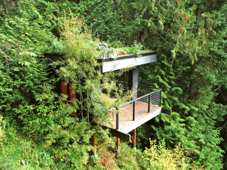 The Pleasant Bay lookout in Bellingham, Washington