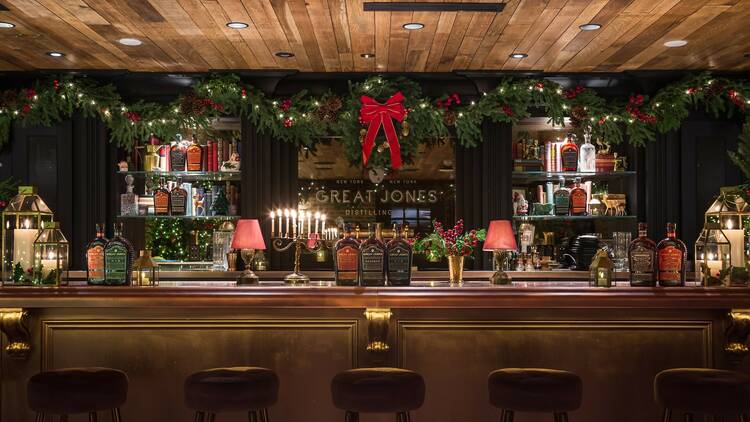 Great Jones Distillery Whiskey Wonderland’s bar