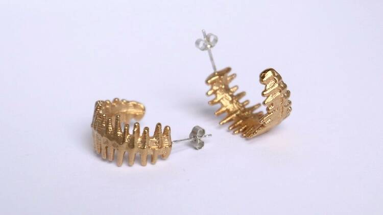 Emily Bailey Gold Vermeil Cuttlefish Hoops