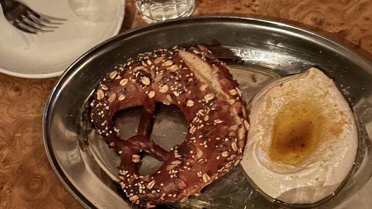 Pretzel with whipped bottarga at 10 William Street