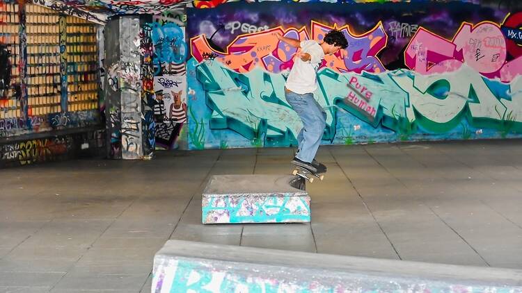 Skate park at the Southbank Centre in London