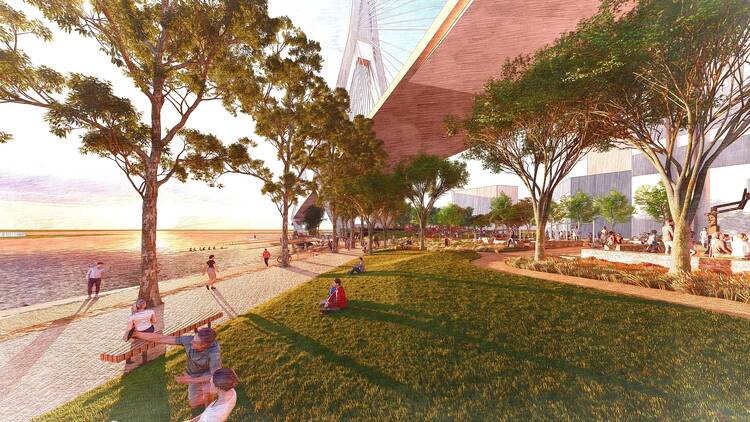 render of Bank Street Park | new waterside park on Sydney harbour