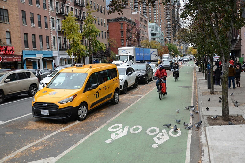 See the new bike lane that just opened on Tenth Avenue