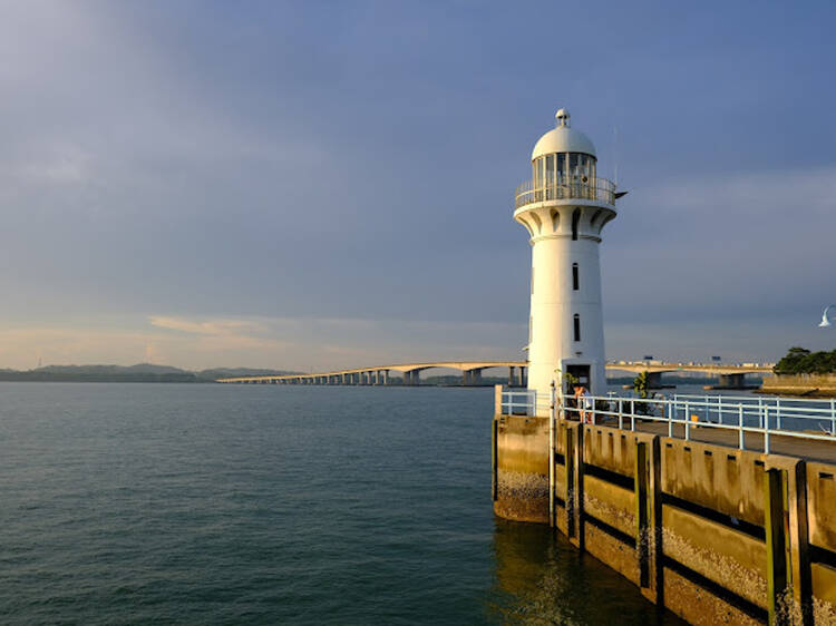 Soak in the tranquil vibes at Raffles Marina Lighthouse