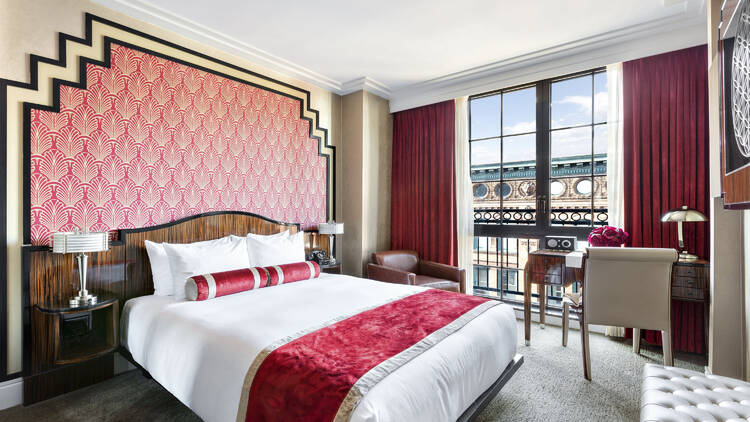 A guest room inside Walker Hotel Greenwich Village