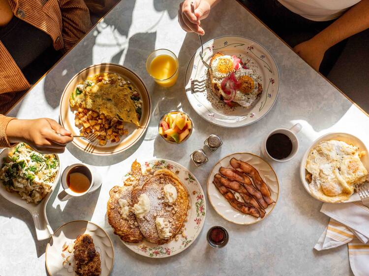 A variety of dishes at a table