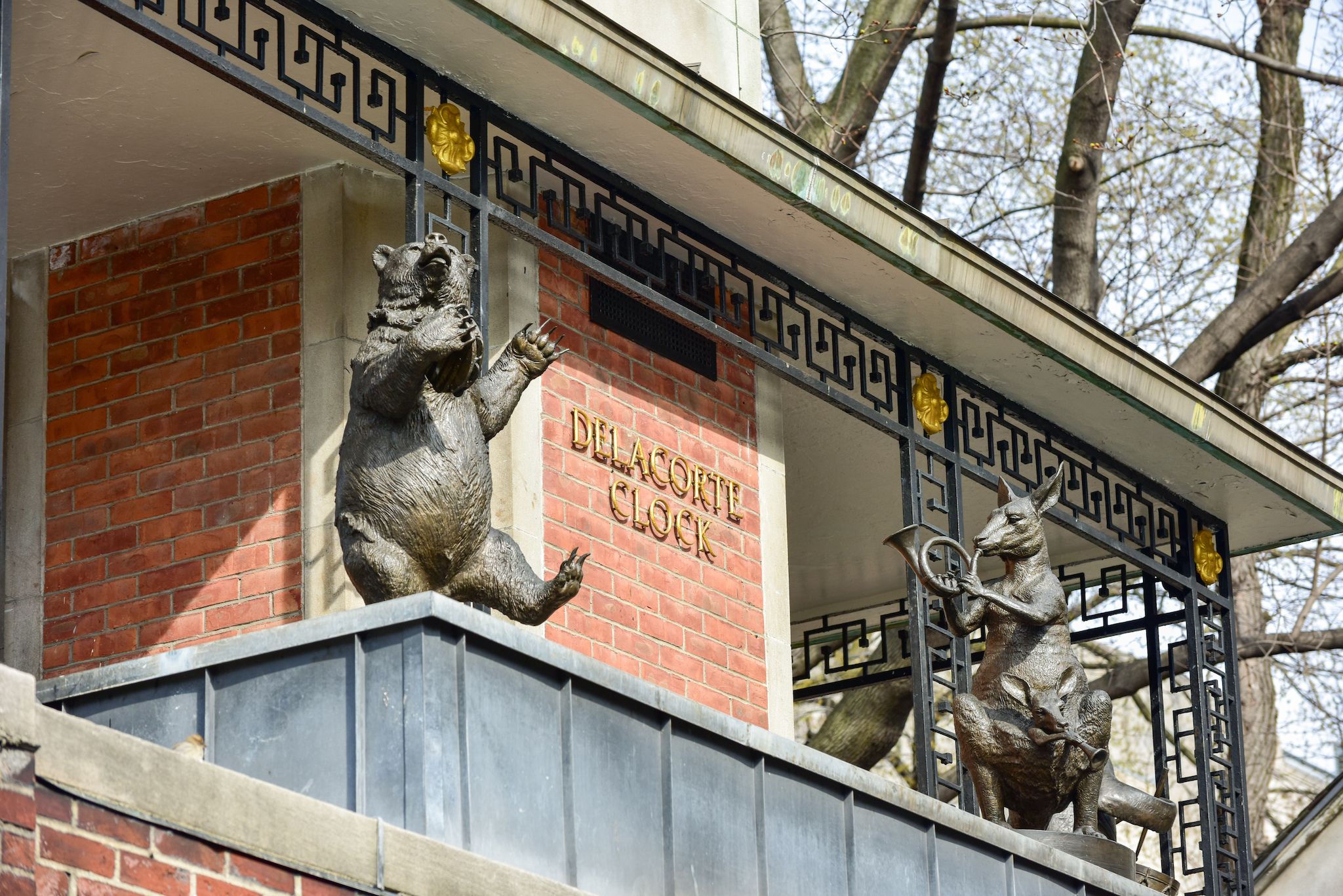 Delacorte Music Clock by the Central Park Zoo in Manhattan. It is a three-tiered mechanical clock which plays music as the animals spin around.