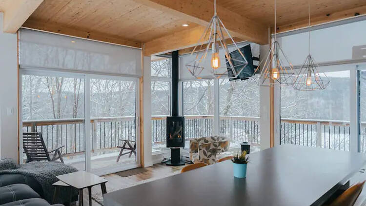 Modernist Glass Chalet in Sainte-Adèle, Québec