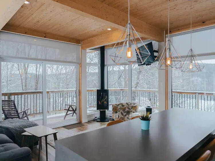 Modernist Glass Chalet in Sainte-Adèle, Québec