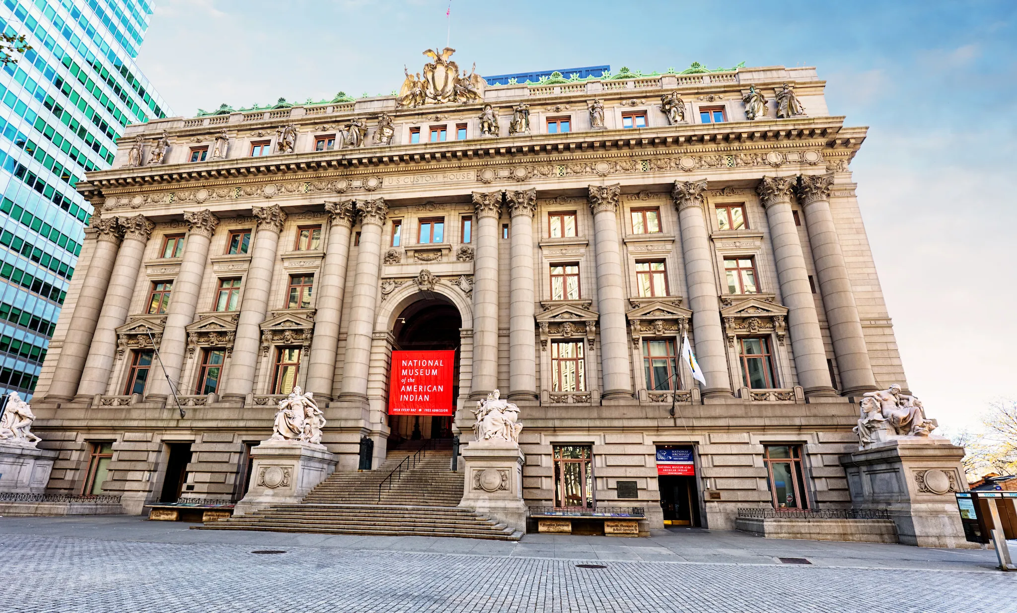 The National Museum of the American Indian is located within the historic Alexander Hamilton U.S. Custom House.