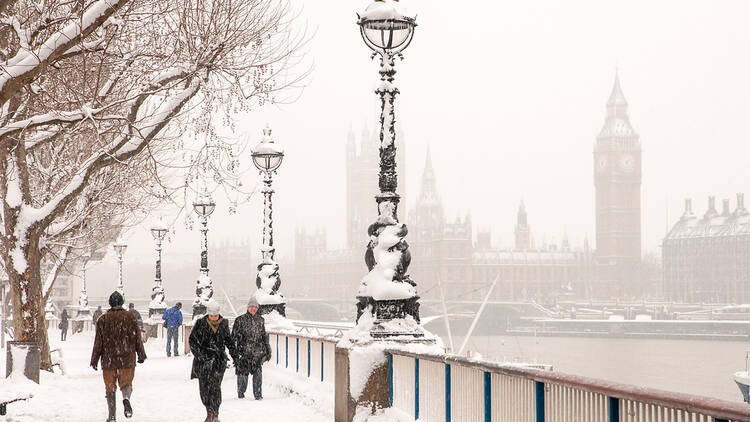 London in the snow