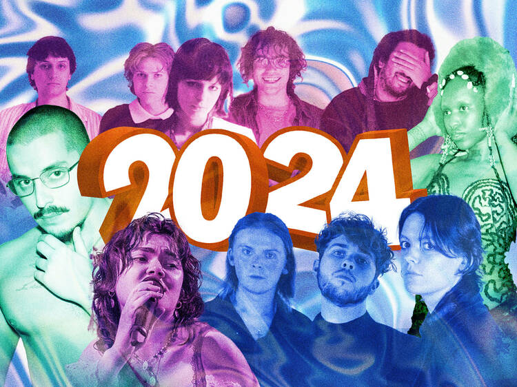 A collage of artists surrounded by '2024'