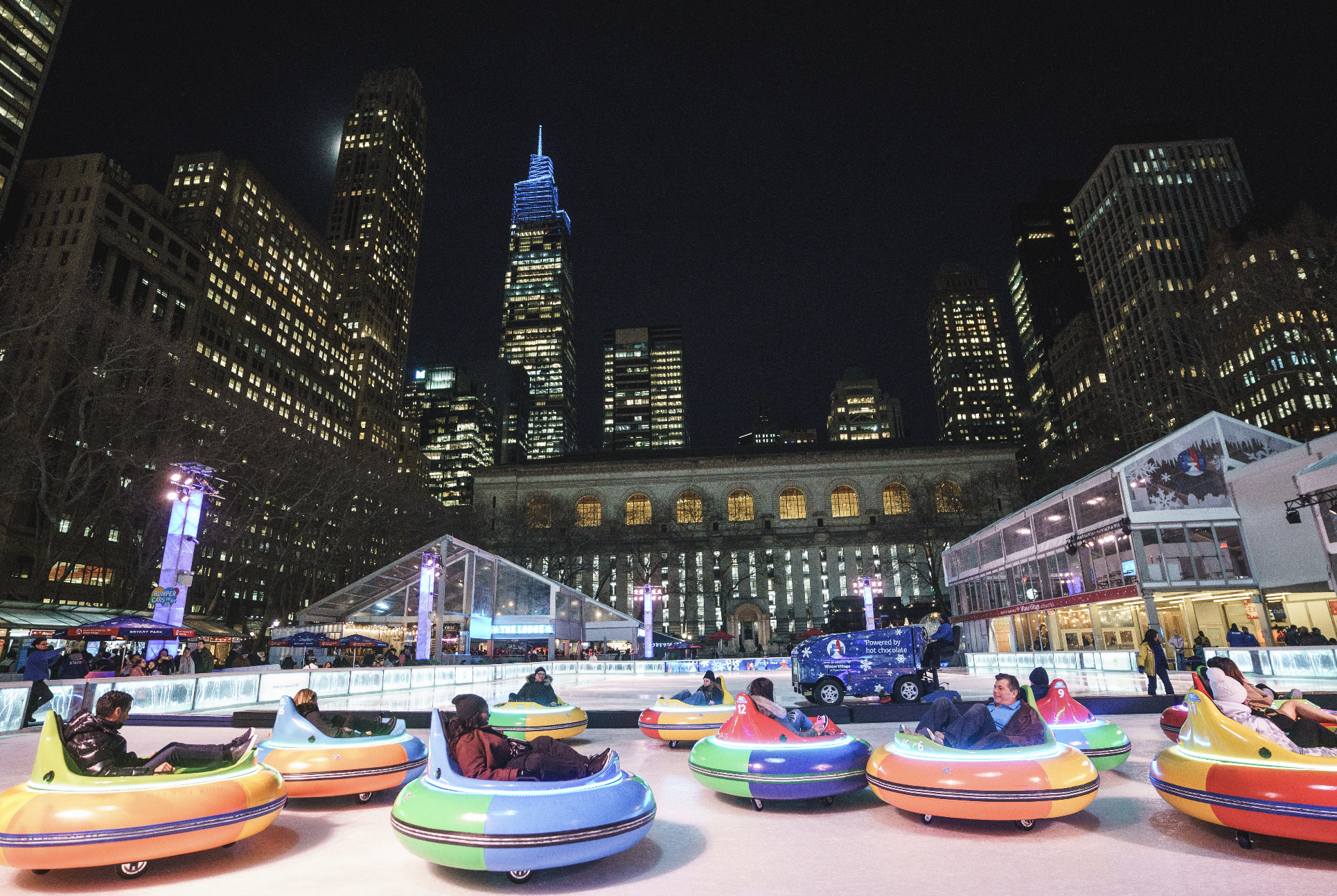 The beloved bumper cars on ice are returning to Bryant Park next week!