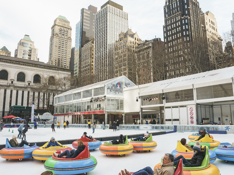 Play with bumper cars on ice